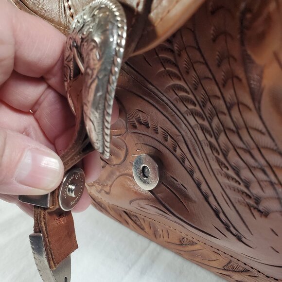 American West Tooled Leather Shoulder Bag - Picture 6 of 15
